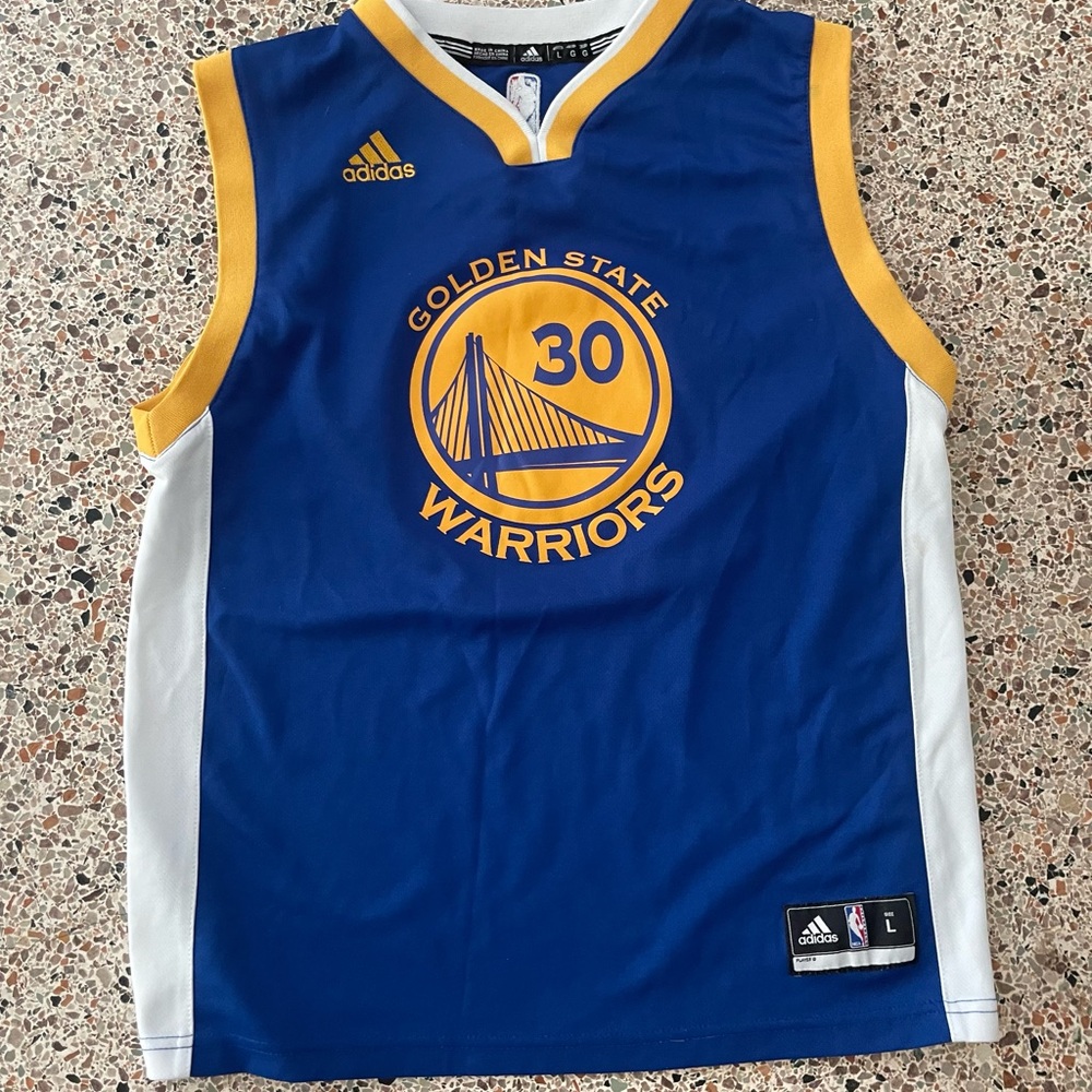 Adidas Blue and Yellow Golden State Warriors Jersey- Stephen Curry
